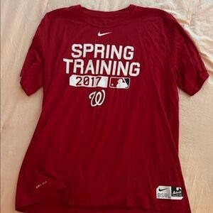 Nike Red Spring Training 2017 Tee. Washington Nationals.